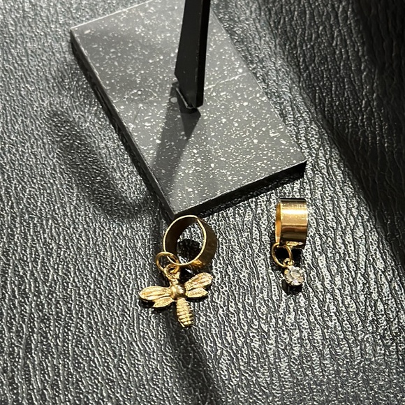 U-Shaped Ear Bones No Pierced Ear Buckle Small Bee Diamond Ear Clip - Picture 3 of 11